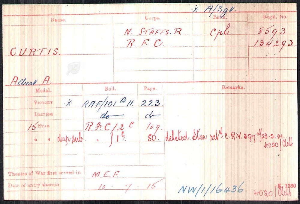 Albert A Curtis Medal Card WW1 High Quality version..jpg