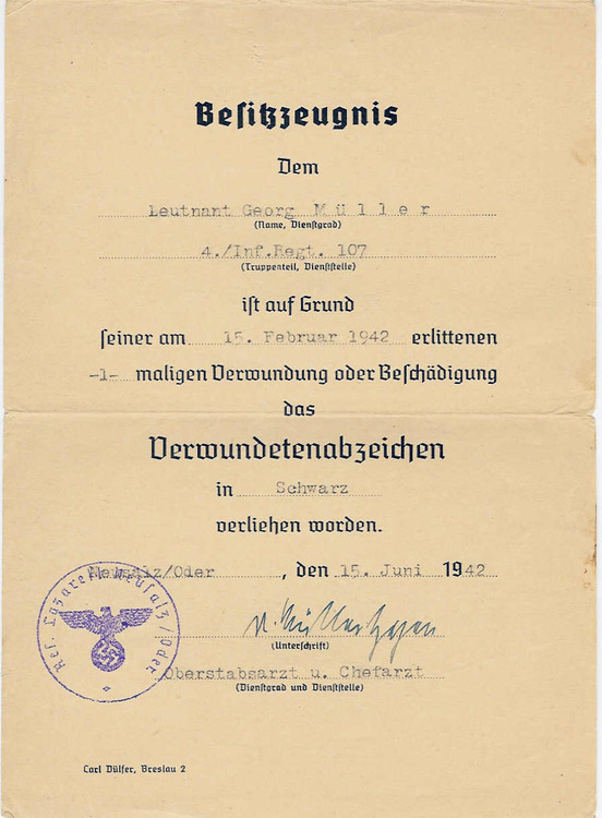 Wound Badge 1939 - Black - Citation   - Müller Georg.jpg